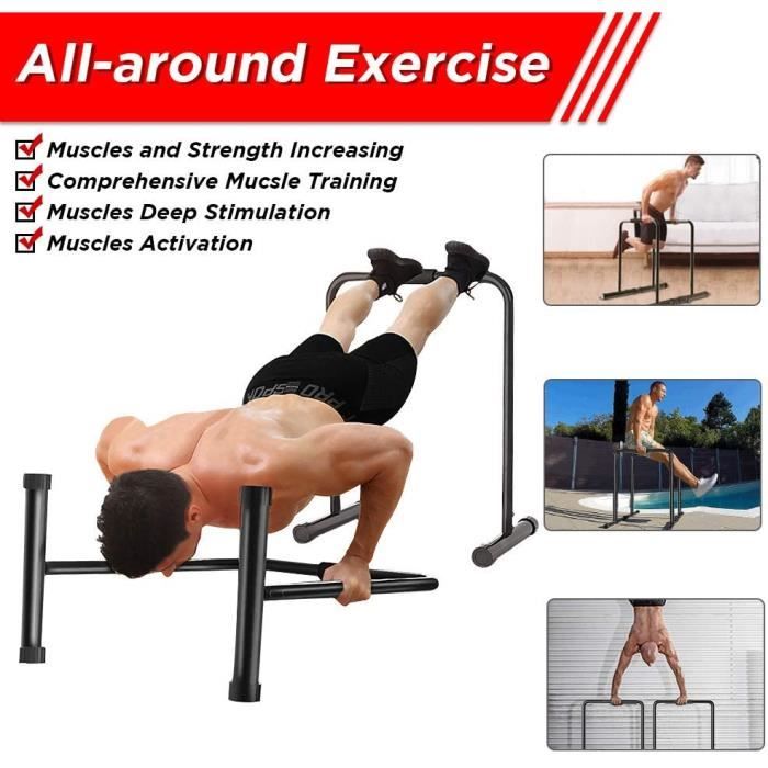 DOMICILE Barres Dip Parallèles Station De Musculation avec Barre de Largeur Ajustable - pour Les Entraînements de Poids Corporel