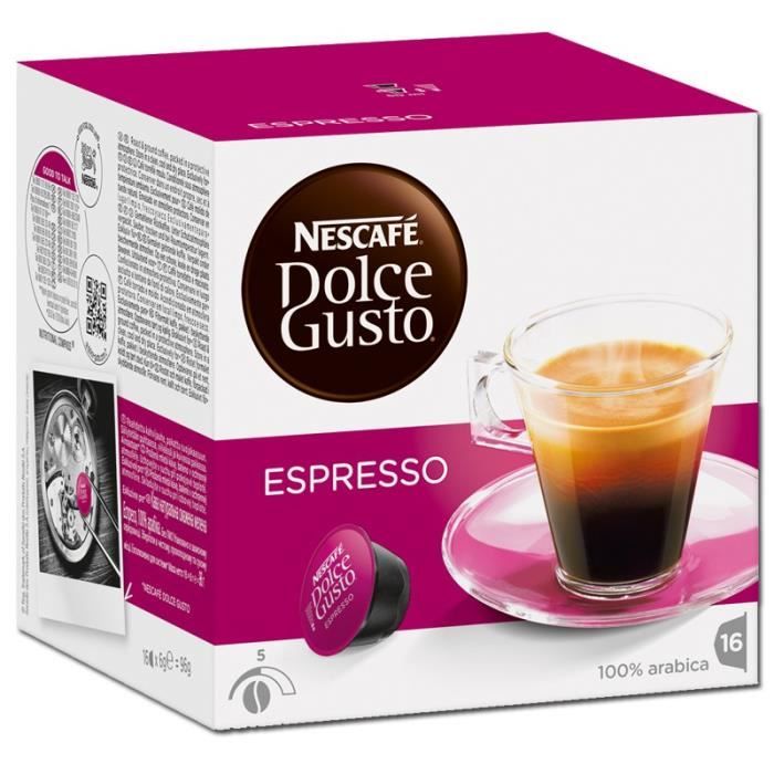 Nestlé Dolce Gusto Espresso, Café, Café noir, Boîte de 16 capsules