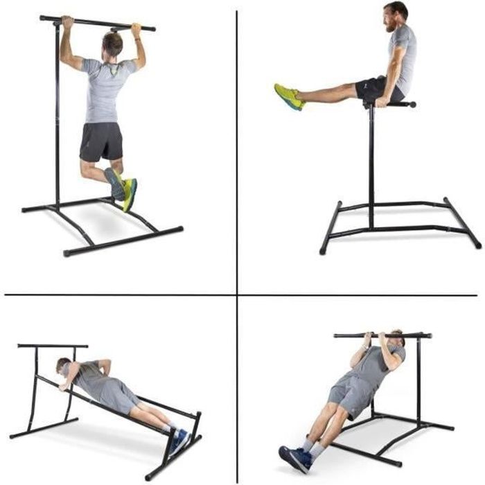 Station de traction portable multifonctions - Musculation et Entraînement - Ajustable et Evolutive - Sac de Transport Inclus