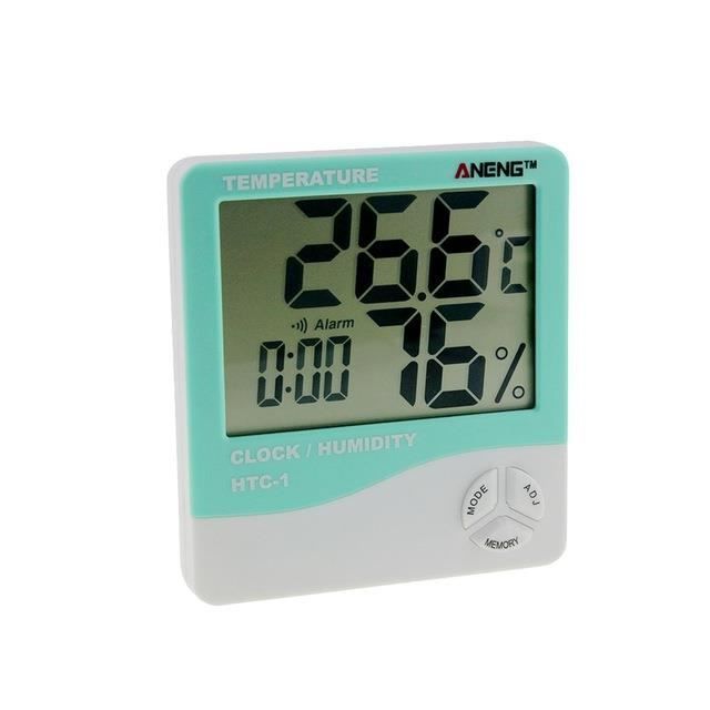 A1032 HTC 1 intérieur LCD électronique numérique température humidité mètre numérique thermomètre hygromètre réveil Station météo~