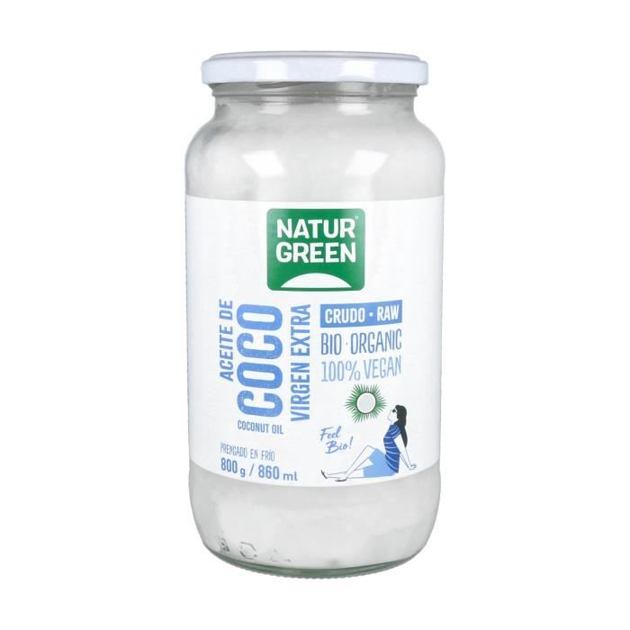 NATURGREEN - Huile de noix de coco vierge 800 g de huile