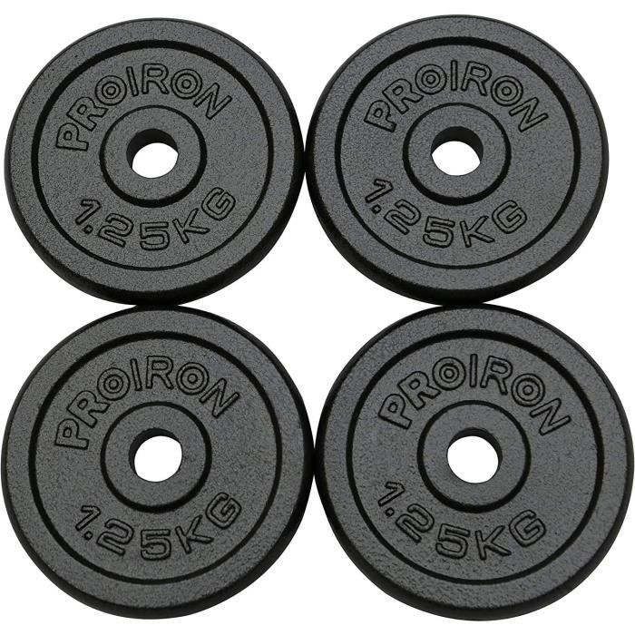 BARRE HALTERE POIDS PROIRON Plaques de Poids de Fonte de Fer 1.25kg ×4 pour 1 Pouce Barre de poignée d'haltè2
