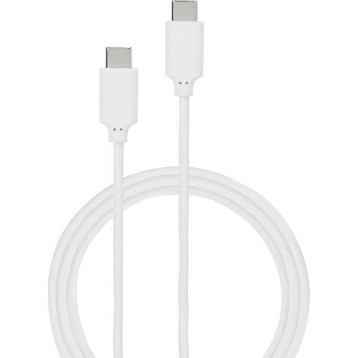 Câble USB-C/USB-C Power Delivery 2m blanc Bigben