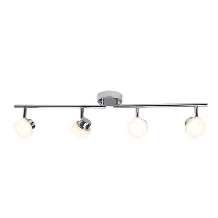 RORY Plafonnier LED à 4 lumières orientables coloris chrome