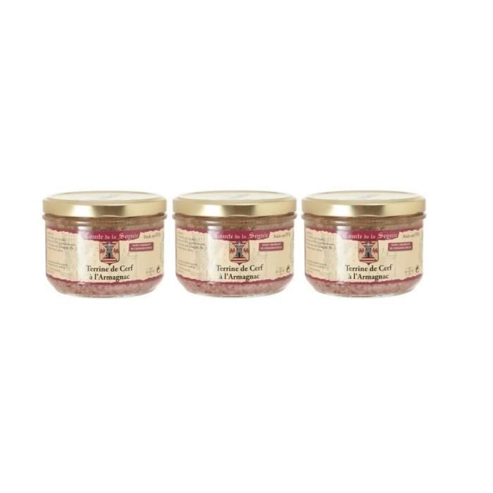 Lot 3 Terrines Cerf Armagnac 180G - Comte de la Seynie