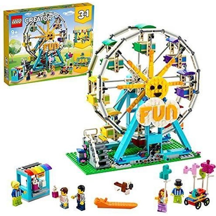 LEGO 31119 Creator 3 en 1 La Grande Roue avec Petites Voitures, Fête Foraine, Jouet Enfant 9+ Ans