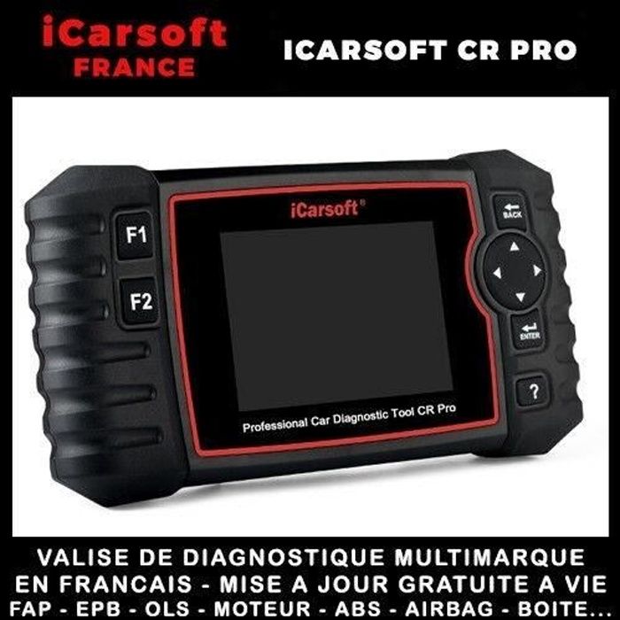 Valise Diagnostique Multimarque Auto En Français Obd avec Ecran ICARSOFT CR PRO