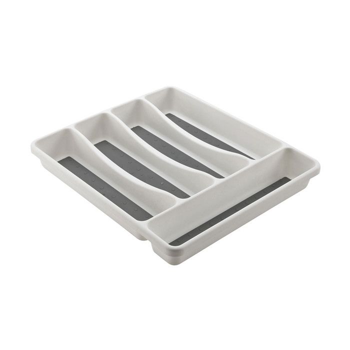 Mondex Range Couverts pour Tiroir de Cuisine 5 Compartiments Plastique Blanc 31 x 27 x 4,5 cm - PLS261-00