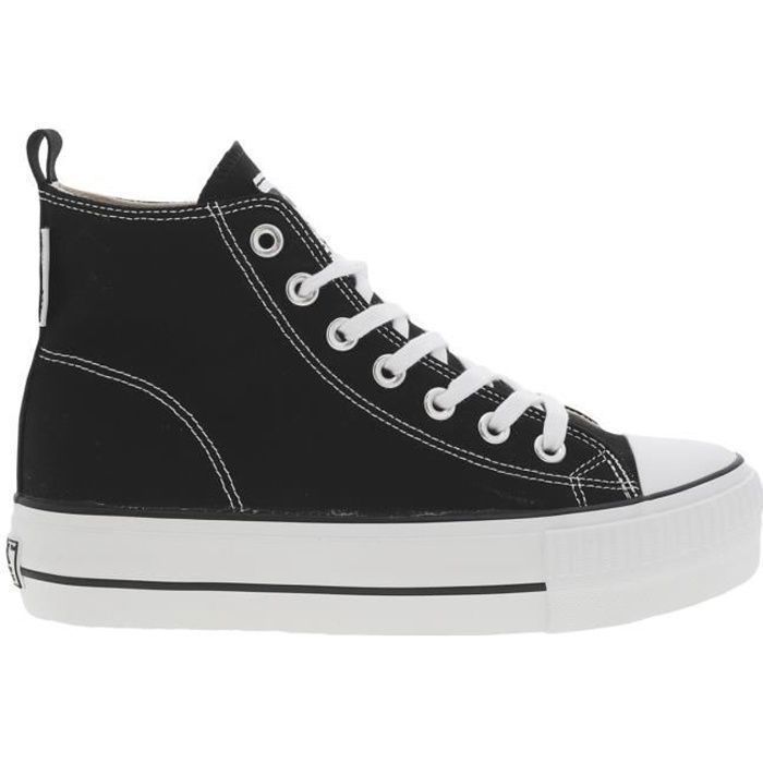 Baskets montantes femme Bk noir à lacets plats