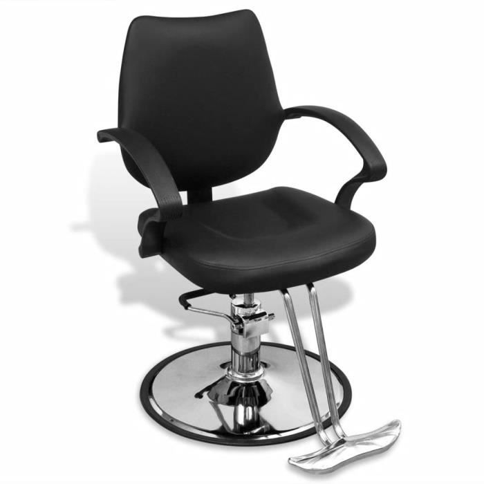 Fauteuil de coiffure professionnel en cuir artificiel noir Fauteuil de bureau Fauteuil gamer
