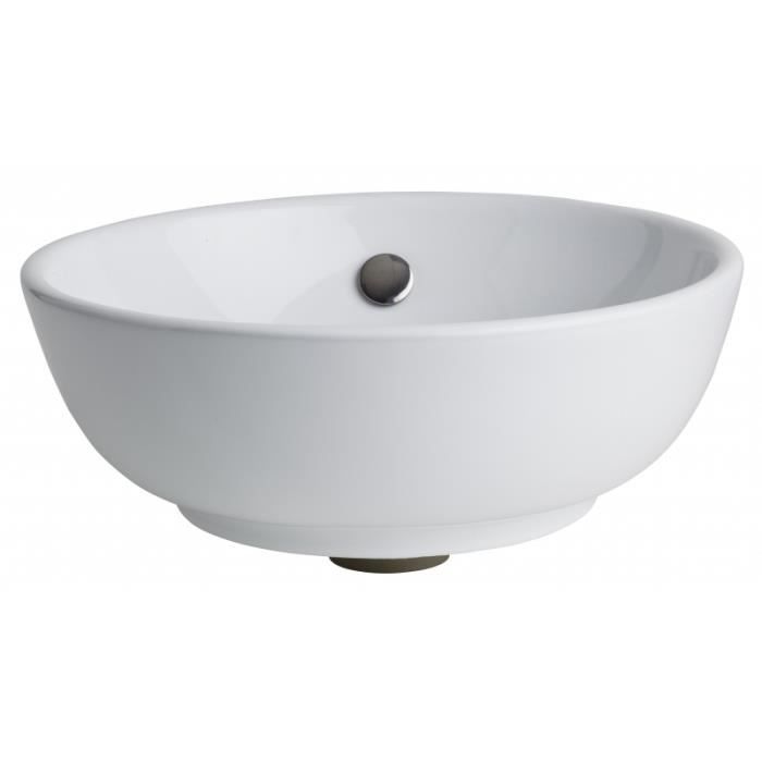 Vasque à poser en bol et porcelaine blanche