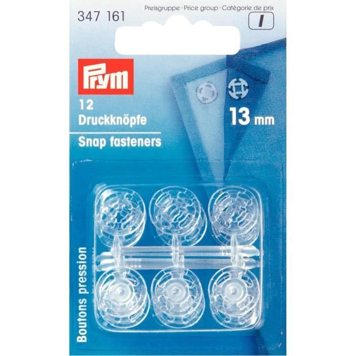 PRYM Boutons Pression à Coudre 13 mm Plastique