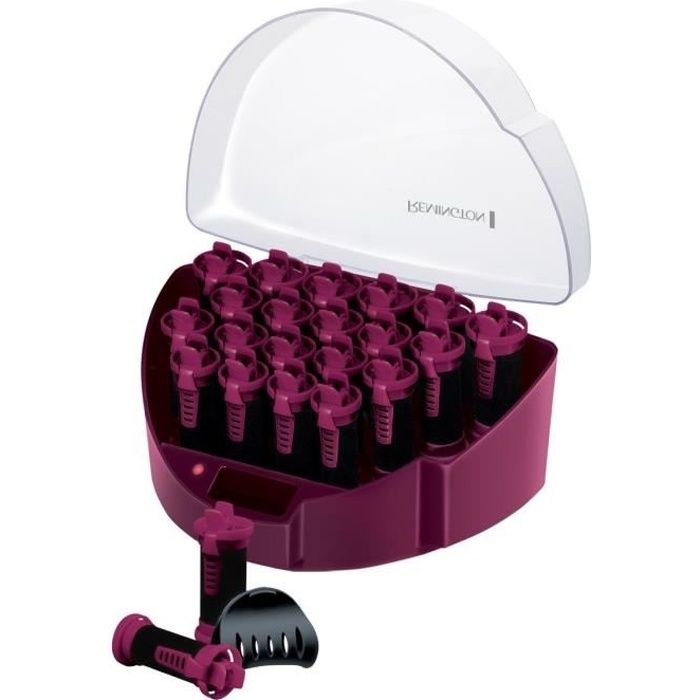 Remington KF40E Coffret Cheveux 20 Bigoudis Ioniques Chauffants et 20 Pinces, 3 Diamètres, Boucles Naturelles