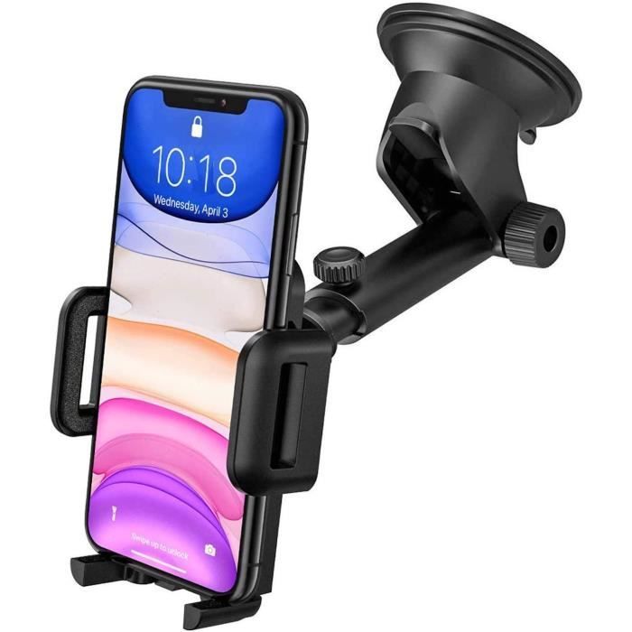 RKINC Support de téléphone de voiture, support de bras extensible rotatif universel pour pare-brise de tableau de bord pour iPhone