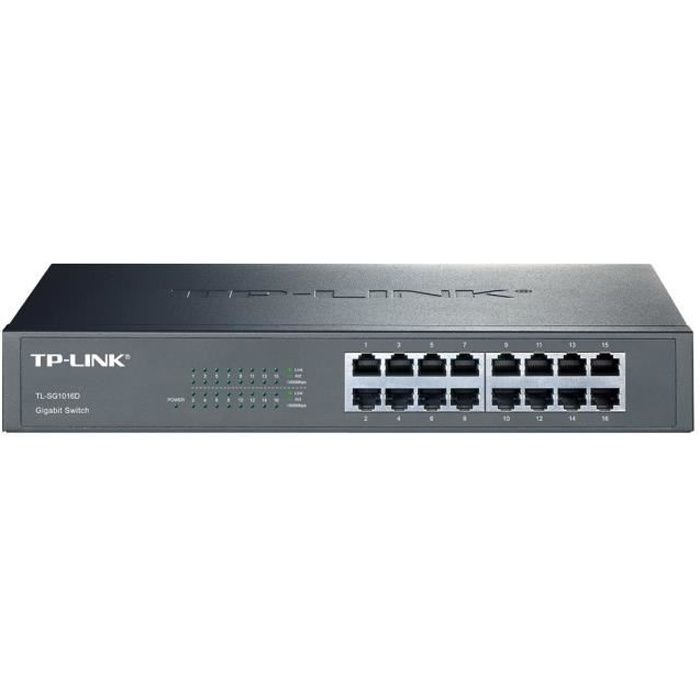 TP-LINK TL-SG1016D 16-Port Gigabit Switch Commutateur non géré 16 x 10-100-1000 Ordinateur de bureau