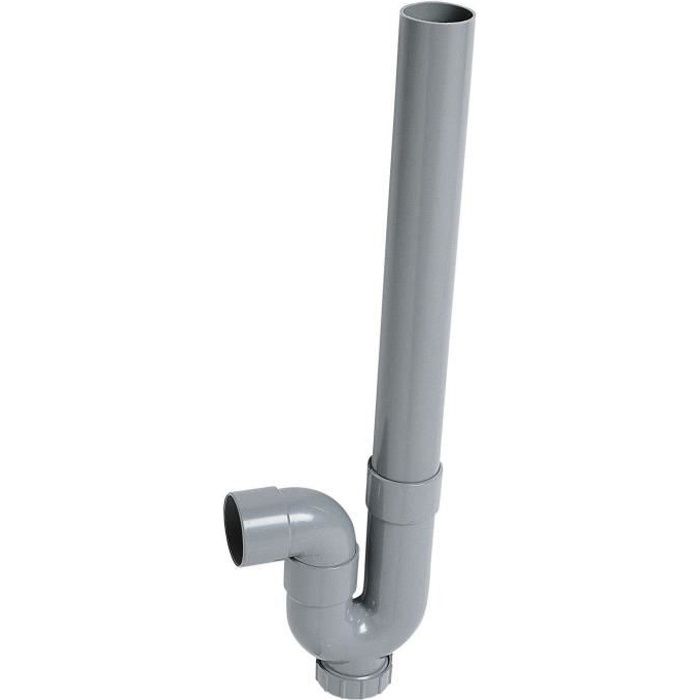 WIRQUIN Siphon simple crosse SP5001 - PVC - Machine à laver - Sortie horizontale - À coller