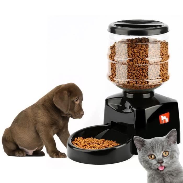 WS28196-Tera Distributeur automatique programmable de nourriture 5,5L avec enregistrement vocal pour chien, chat (1-3 repas par