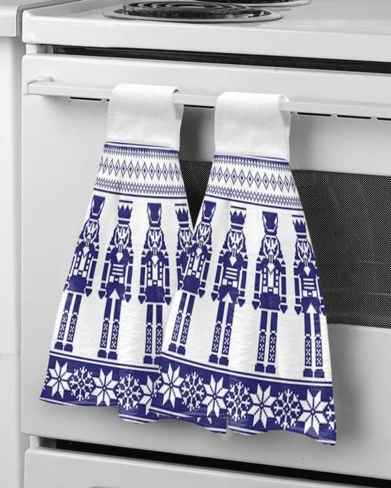 3 Serviettes De Noël Brodées En Coton - Essuie-mains Festifs Pour Cuisine Et Salle De Bain - 3