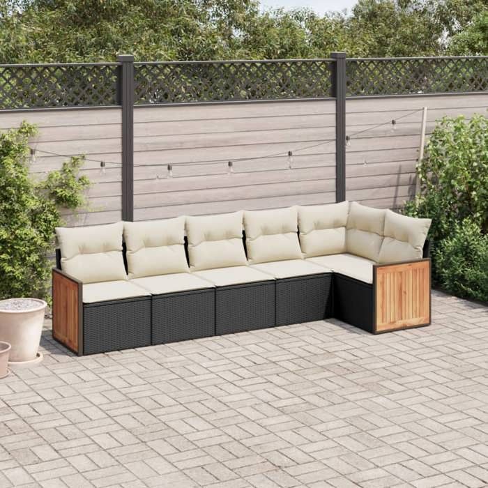 vidaXL Salon de jardin 6 pcs avec coussins résine tressée 3227666