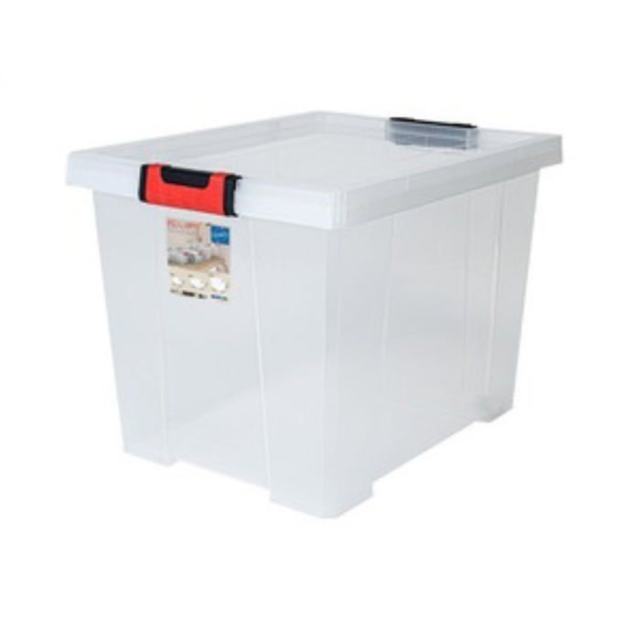 Boite de rangement - CLIPSTOCK - 45L - Transparent - Empilable - 60kg de charge