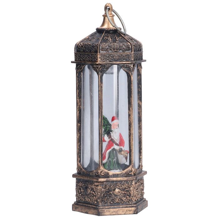 2 Pièces Lanterne LED Noël Suspendue Père Noël & Bonhomme De Neige - Décoration Festive