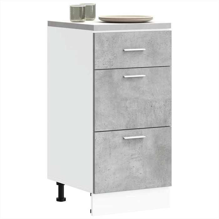RemiseArmoire de plancher Lyon - Buffet Bahut de cuisine/Meuble bas - gris 40x46x81 5 cm JILIMAISON2025 7963895