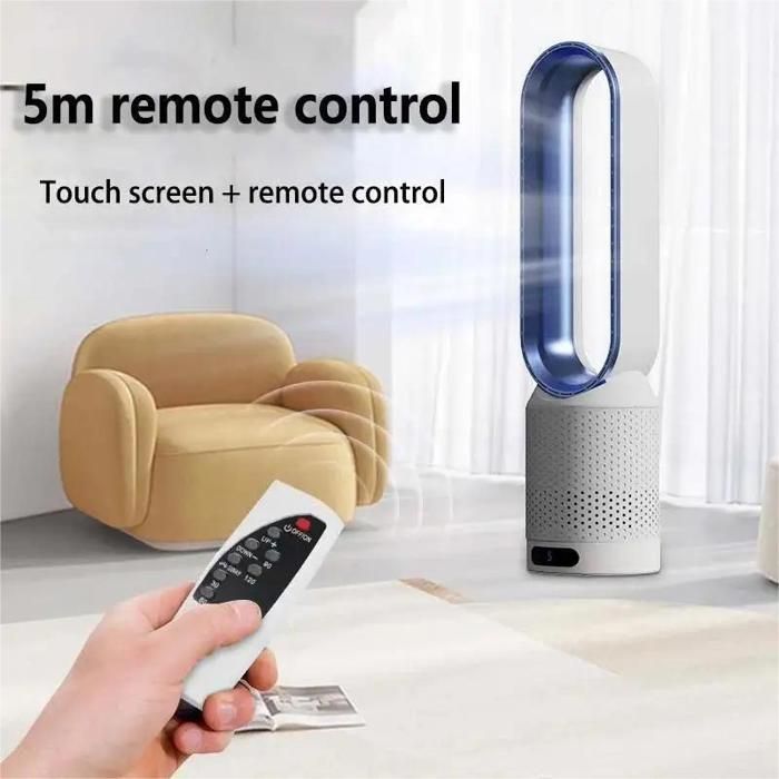 Ventilateur tour - PRUMYA- Ventilateur ColonneVentilateur sans pales sur Pied 58CM 8H minuterie - Ventilateur sans feuilles - Prumya