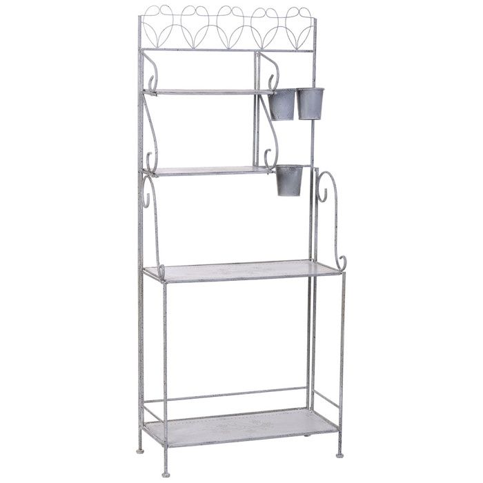 Étagère métallique dexposition avec 4 étagères 77 47x36 2x179 71h cm Étagère métallique dexposition avec 4 étagères 77 47x36 2x179 71h cm