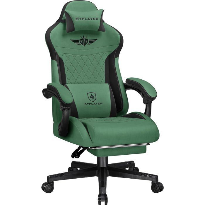 GTPLAYER Chaise Gaming Ergonomique Fauteuil avec Soutien lombaire 150kg en Tissu - vue 1