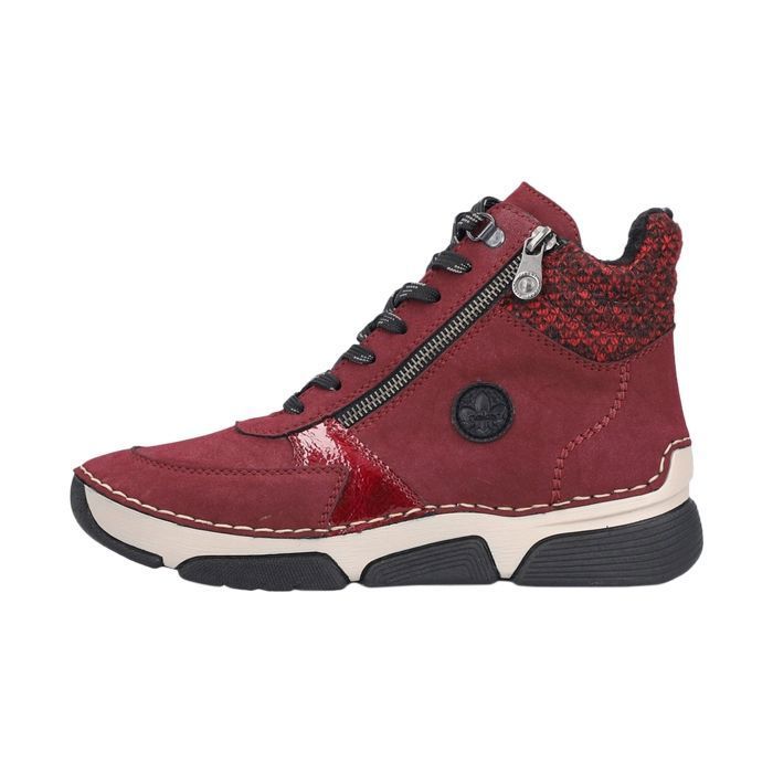 Basket Montante Cuir Rieker - Rouge Basket Montante Cuir Rieker - Rouge