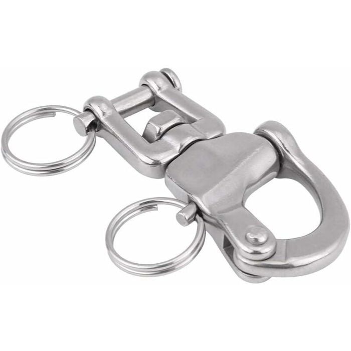 Mousqueton Pivotant Inox 316 – 87 Mm, Rotatif 360° Pour Voile Et Survie