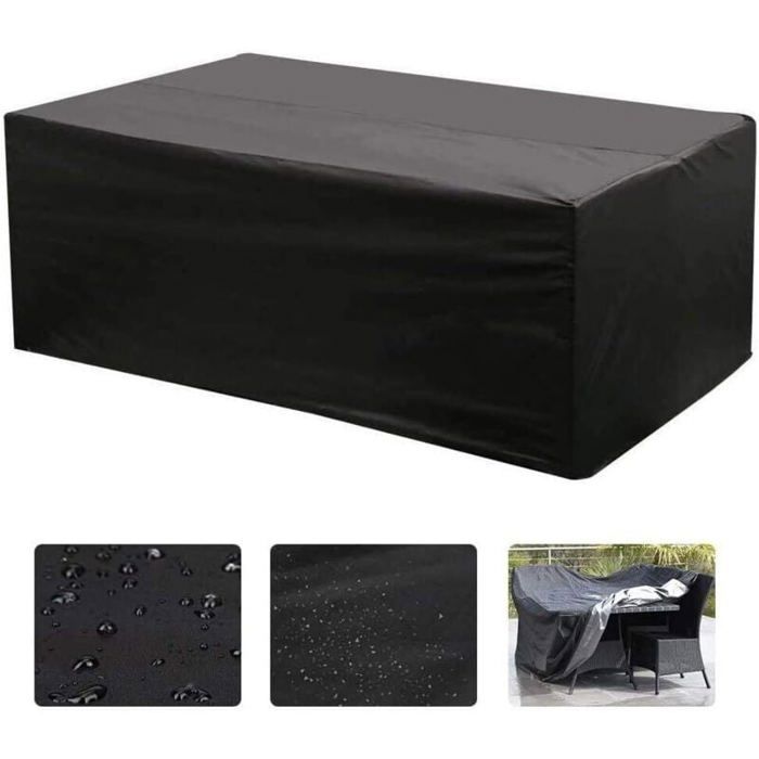Housse de protection - PZCC - Oxford 213x132x74 cm - Tissu 210D - Imperméable 3000 Pa - Noir