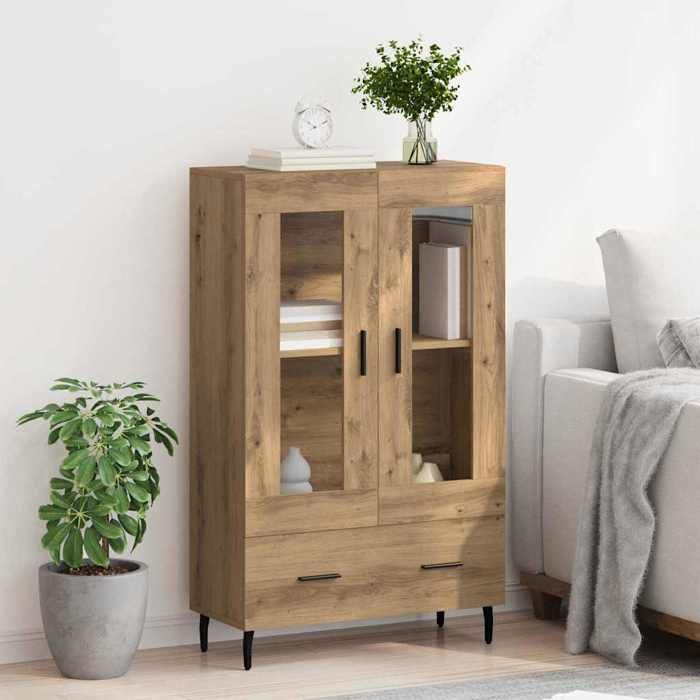 MOT12116-Haut Armoire avec tiroir Chêne artisanal 69 5 x 31 x 115 cm