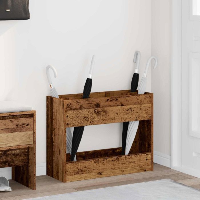 VIDAXL Porte-parapluie en bois dingénierie 65 x 24 x 50 cm - Marron ancien