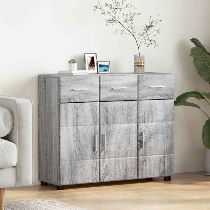VIDAXL Buffet gris Sonoma en bois dingénierie 885 x 305 x 73 cm