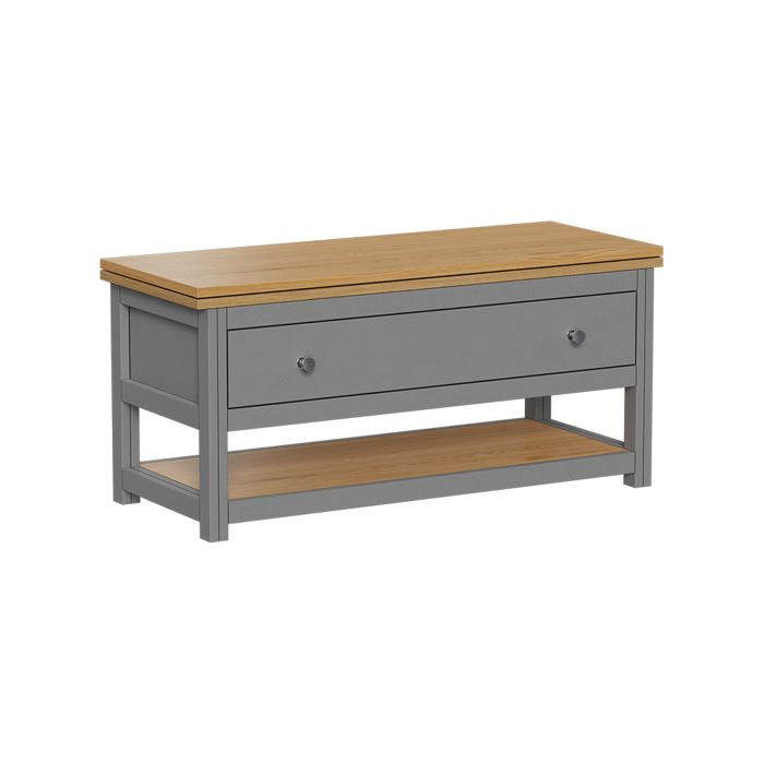 Table basse Vikla 100x40cm avec plateau de table rabattable Anthracite/Chêne Vicco 56370