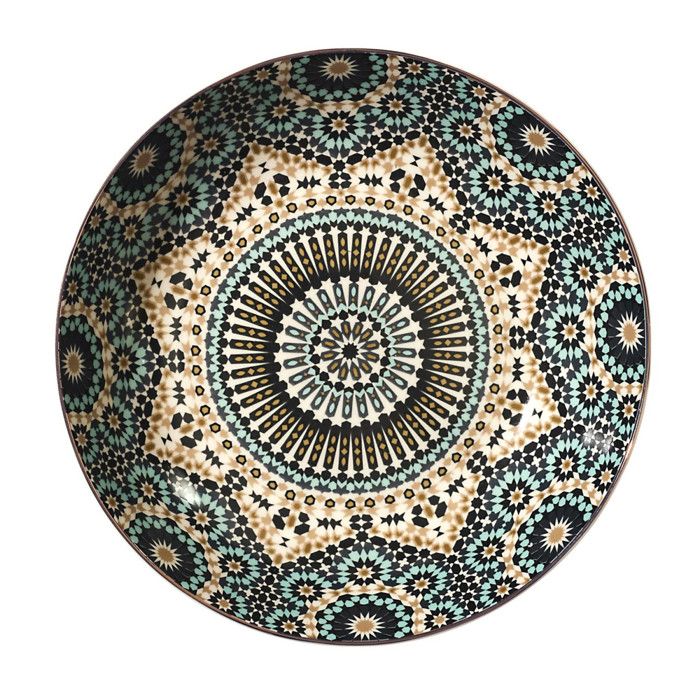 Assiette - HOME DECO FACTORY - Noura - Multicolore - 20 cm
