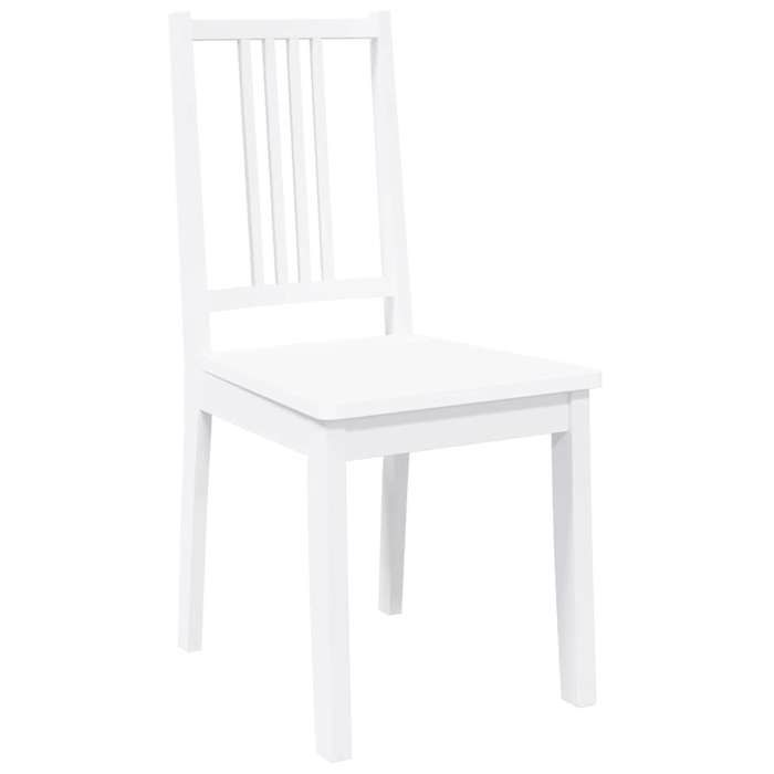 Chaises cuisine(2 pcs) - Blanc - Chaises à manger - 2 personnes - blanc bois massif caoutchouc 40x47.5x89 cm F2792