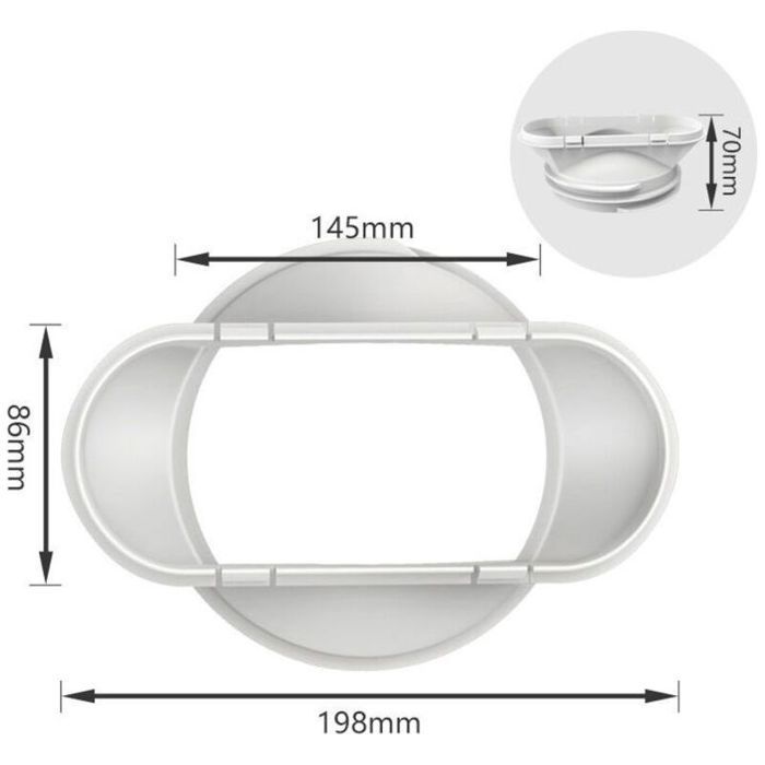 Interface buse plate – tuyau échappement climatiseur mobile – 130/150 mm