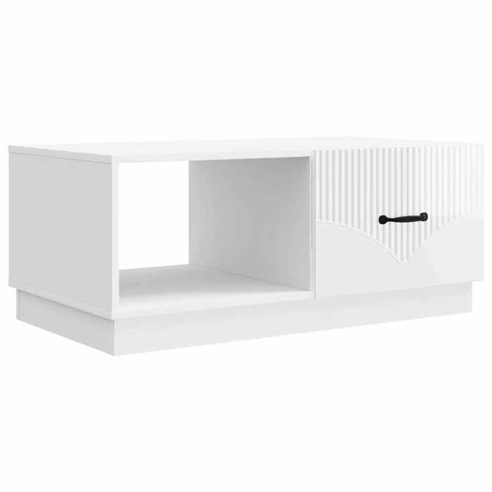 vidaXL Table basse Blanc brillant 90 x 50 x 37 cm Bois dingénierie 895419
