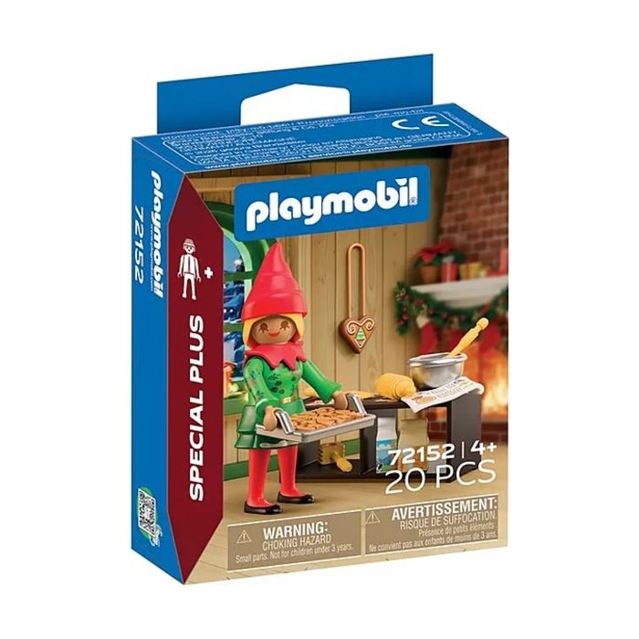Figurine - PLAYMOBIL - Playmobil 72152 - Lutin de Noël pâtissier - Jupe et accessoire amovibles - Ustensiles pour enfants