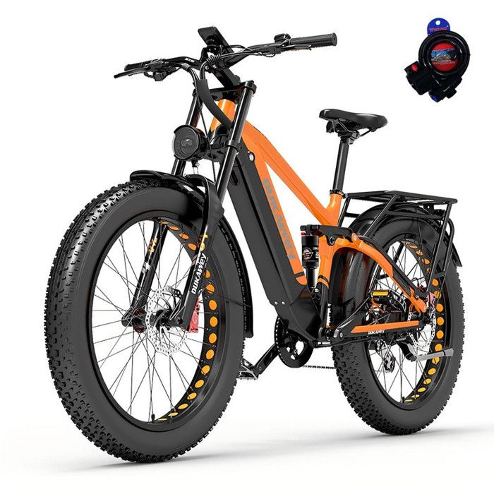 Homme Vélo Électrique Montagne Tout Suspendu Dukawey Silvertip 8 Moteur 1000W Pneu Fat 26×4.0 Batterie Samsung 20Ah 52km/h