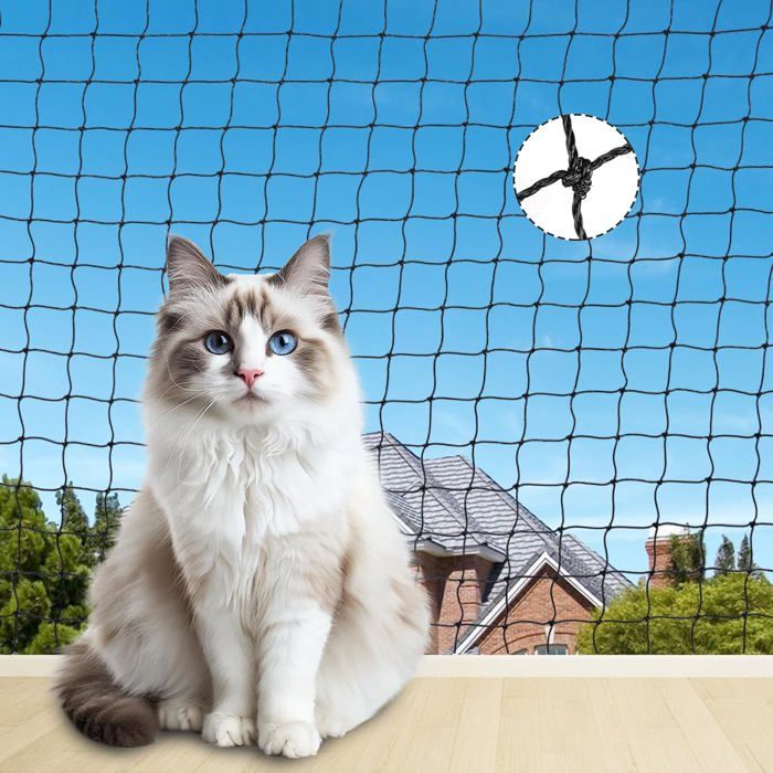Filet Pour Chat Pour Balcon 2X3M En Fil DAcier Renforcé Anti-Chute Résistant À La Déchirure Pour Balcon Fenêtre Terrasse[RD55]