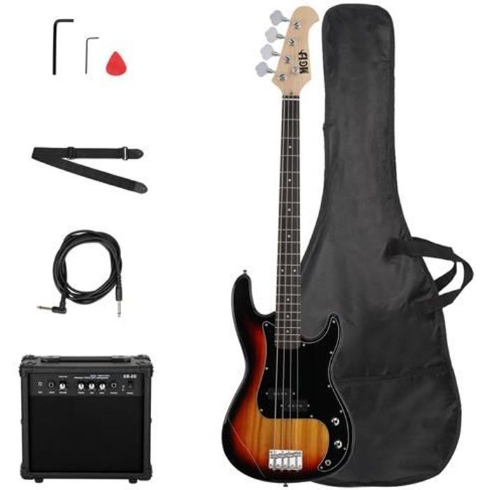 mch mp kit de guitare basse électrique avec pickguard ,ampli 20w