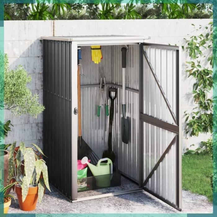 Abri à outils de jardin anthracite 88x89x161 cm acier galvanisé-FHE316207