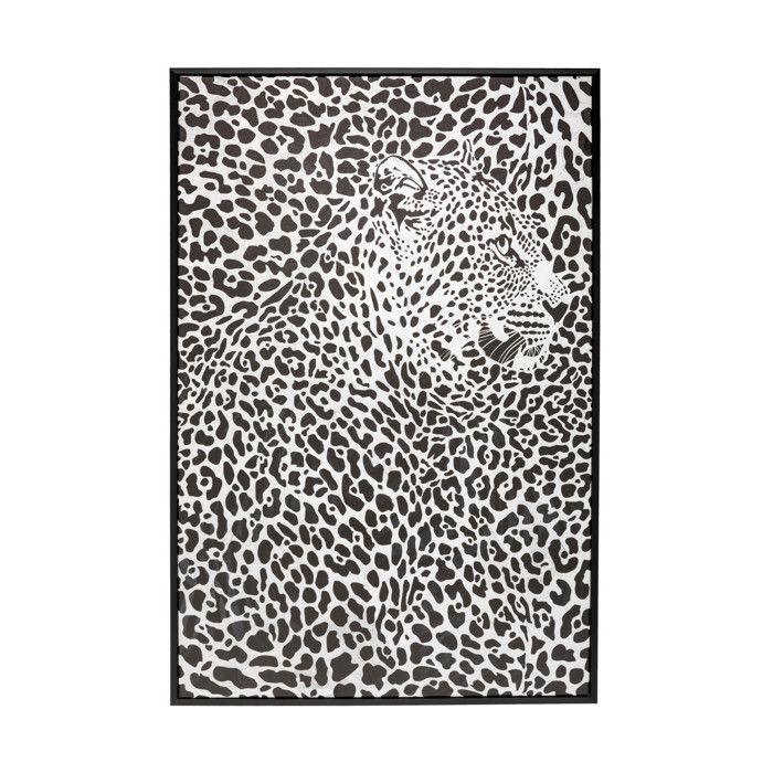 Tableau Noir Et Blanc Leopard main image 1