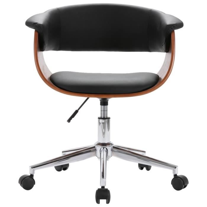 Yaheetech Chaise Bureau Bois Courbé Accoudoir Ergonomique Pivotantes