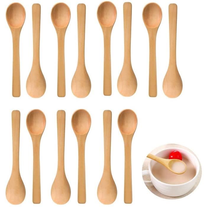 12 pcs Naturel Petite Cuillère en Bois Artisanat Cuillère pour Cuillères à  café Cuillères à miel Cuillères pour bébé Cuisine 655 - Cdiscount Maison