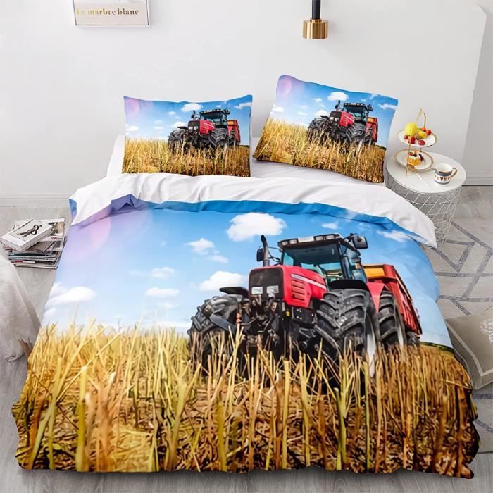 Housse de Couette Tracteur - Engins de Chantier - Camions Pelleteuses