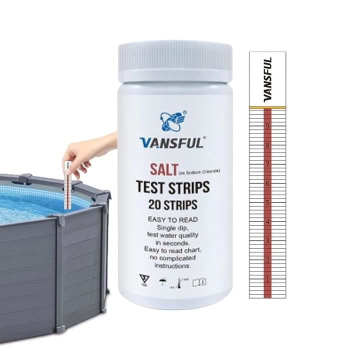 Bandelettes de test de sel pour piscine - Fournitures de test d'eau de mesure précises
